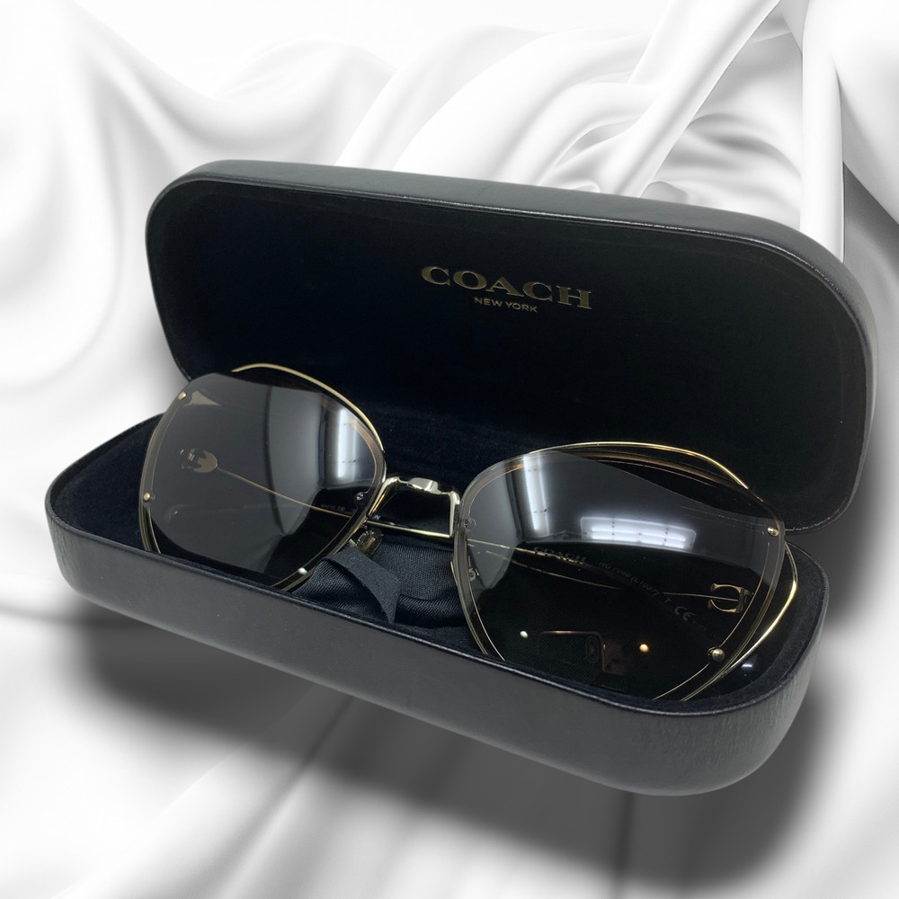 Coach HC7086 L1037 90058E Aviator Sunglasses Smoked Lens 60-18-140 Case + Cloth - Picture 13 of 14